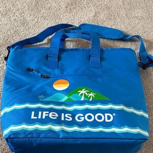 Life is Good Blue Cooler Tote Bag